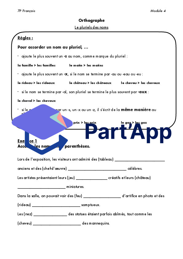 Module Francais Part'App | Français Module 4 - 7P