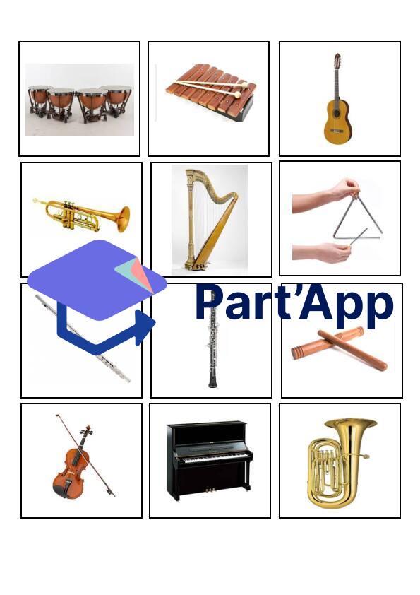 Musical Instruments Memory Drawing Part'App | Memory instruments de musique