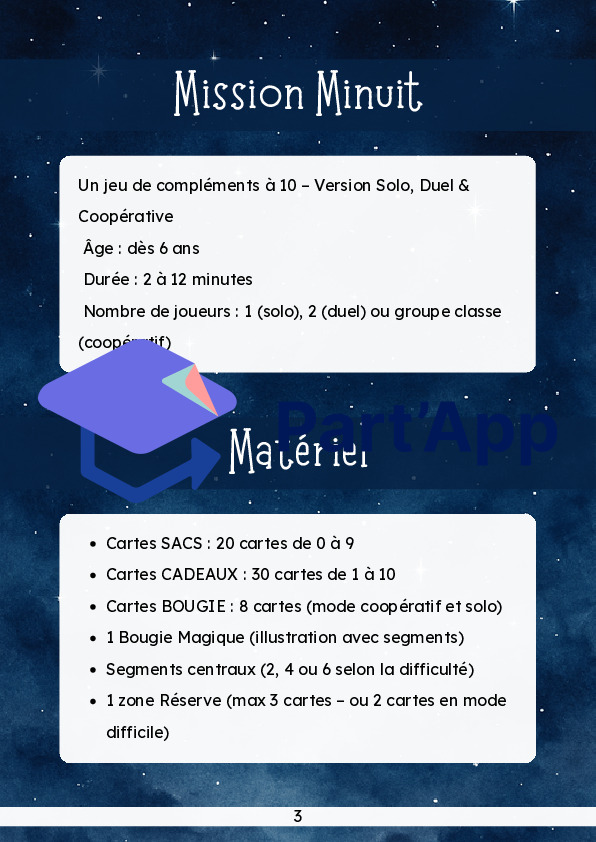 Minuit Math Part'App | Mission Minuit – Jeu de Math (Complément à 10) – Atelier ...