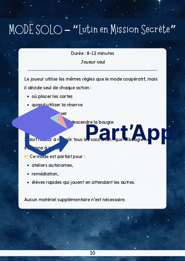 Minuit Math Part'App | Mission Minuit – Jeu de Math (Complément à 10) – Atelier ...