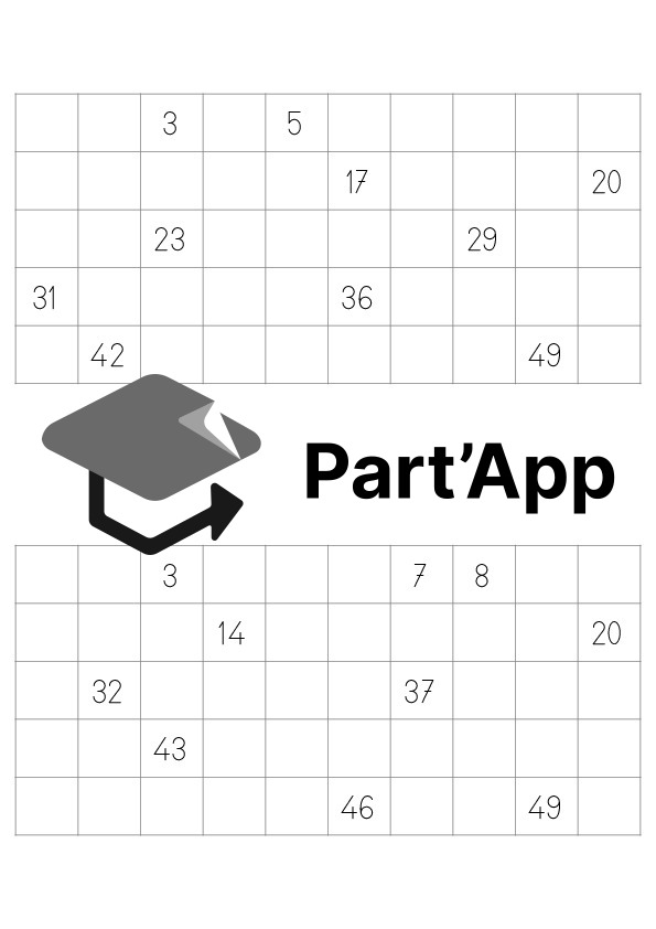 Part'App | Loto des nombres de 0 à 50